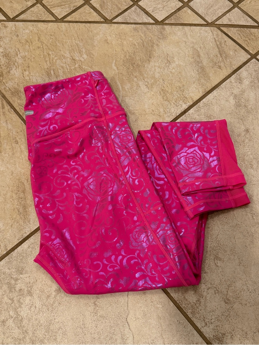 Crowned Athletics Disney Princess Aurora Pink Leggings Large - EUC